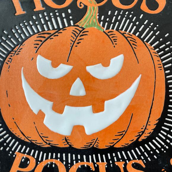 Eli + Ana Halloween HOCUS POCUS HAUNTED PUMPKIN Ceramic Salad Plates 4pc NEW - Picture 5 of 13